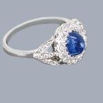 1960s Vintage Sapphire and Diamond Cluster Ring