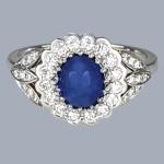 1960s Vintage Sapphire and Diamond Cluster Ring