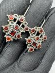 Stunning Antique Silver Ruby Earrings