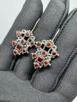 Stunning Antique Silver Ruby Earrings