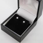 Vintage Art Deco Sterling Silver Clear Stone Stud Earrings