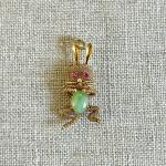 Tiny 14K Gold Lucky Bunny Charm with Ruby Eyes