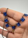 1920s Art Deco Blue Paste Square Choker Necklace