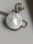 Victorian Lapis Silver Pendant with Flower Design