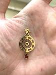 Edwardian 9ct Gold Ruby Paste Pendant