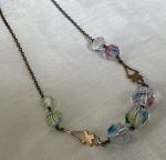 Art Deco Rainbow Iris Glass Bead Necklace