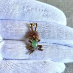 Tiny 14K Gold Lucky Bunny Charm with Ruby Eyes