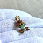 Tiny 14K Gold Lucky Bunny Charm with Ruby Eyes