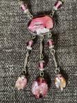 Vintage Pink Glass Statement Necklace