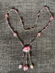 Vintage Pink Glass Statement Necklace