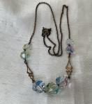 Art Deco Rainbow Iris Glass Bead Necklace