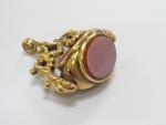 Edwardian Gold Filled Triple Carnelian Watch FOB