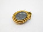 19th Century Gold Agate Snake Pendant