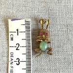 Tiny 14K Gold Lucky Bunny Charm with Ruby Eyes