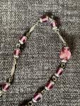 Vintage Pink Glass Statement Necklace