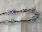 Art Deco Rainbow Iris Glass Bead Necklace