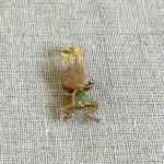 Tiny 14K Gold Lucky Bunny Charm with Ruby Eyes