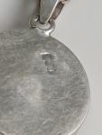 Victorian Lapis Silver Pendant with Flower Design