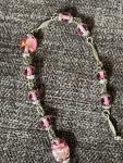 Vintage Pink Glass Statement Necklace