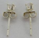 Vintage Art Deco Sterling Silver Clear Stone Stud Earrings