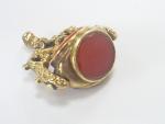 Edwardian Gold Filled Triple Carnelian Watch FOB