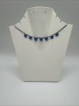 1920s Art Deco Blue Paste Square Choker Necklace