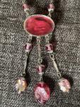 Vintage Pink Glass Statement Necklace