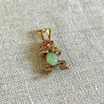 Tiny 14K Gold Lucky Bunny Charm with Ruby Eyes