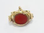 Edwardian Gold Filled Triple Carnelian Watch FOB
