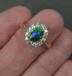 Vintage Enamel and Diamond 15ct Gold Ring