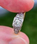 Art Deco 18ct Gold & Platinum Diamond Ring