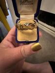 Vintage 9ct Gold Fede Diamond Ring Size Q