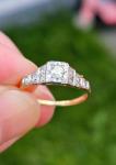 Art Deco 18ct Gold & Platinum Diamond Ring