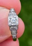 Art Deco 18ct Gold & Platinum Diamond Ring