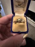 Vintage 9ct Gold Fede Diamond Ring Size Q