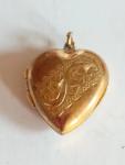 Engraved Heart Rolled Gold Double Photo Locket