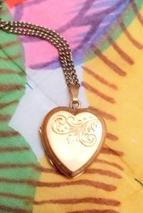Victorian Rolled Gold Heart Locket Necklace