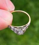 Art Deco 18ct Gold & Platinum Diamond Ring