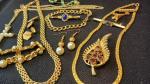 Gold Tone Vintage and Modern Rhinestone Jewelry Lot