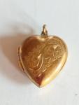 Engraved Heart Rolled Gold Double Photo Locket