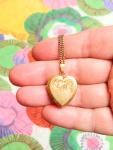 Victorian Rolled Gold Heart Locket Necklace