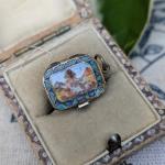 1920s Antique Egyptian Revival Enamel Locket