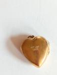 Engraved Heart Rolled Gold Double Photo Locket