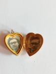 Engraved Heart Rolled Gold Double Photo Locket