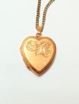 Victorian Rolled Gold Heart Locket Necklace