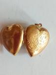Engraved Heart Rolled Gold Double Photo Locket