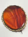 Victorian Vintage Scalloped Banded Agate Brooch