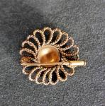 Vintage Gold Floral Wire Brooch - 9ct 4.6g