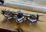 Edwardian Amethyst and Silver Brooch Pin