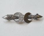 1897 Birmingham Silver Crescent Moon Brooch by P.P&Co